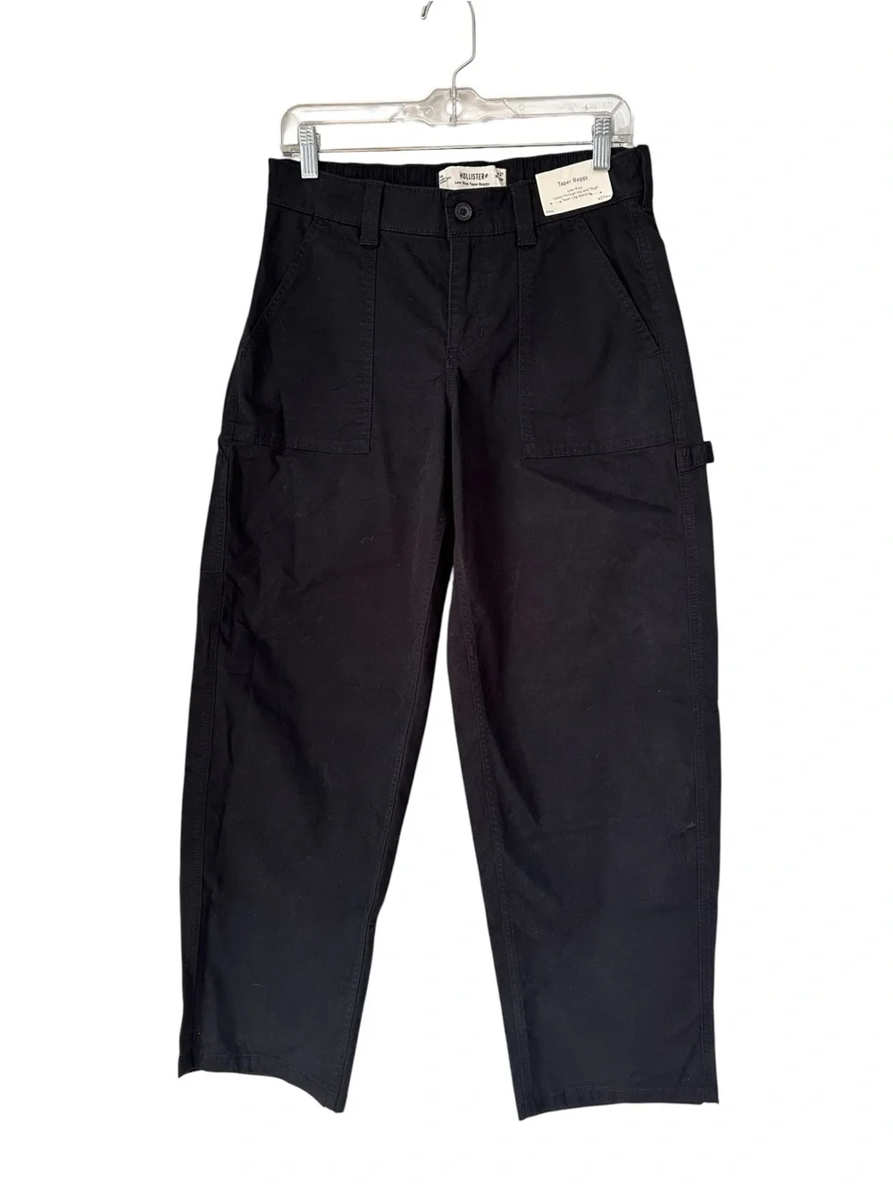 HOLLISTER Black Low Rise Taper Baggy Carpenter Pants W27 Regular